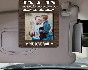 Custom Car Visor Clip For Dad, Personalized Gift For Dad, Fathers Day Gift, Dad Gifts From Kids, Custom Photo Sun Visor Clip,Dad Magnet Gift