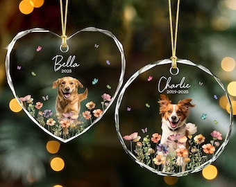 Personalized Pet Picture Ornament, Custom Dog Photo Ornament, Dog Memorial Gift, Gift For Dog Owner, Gift For Pet Lovers, Cat Photo Ornament