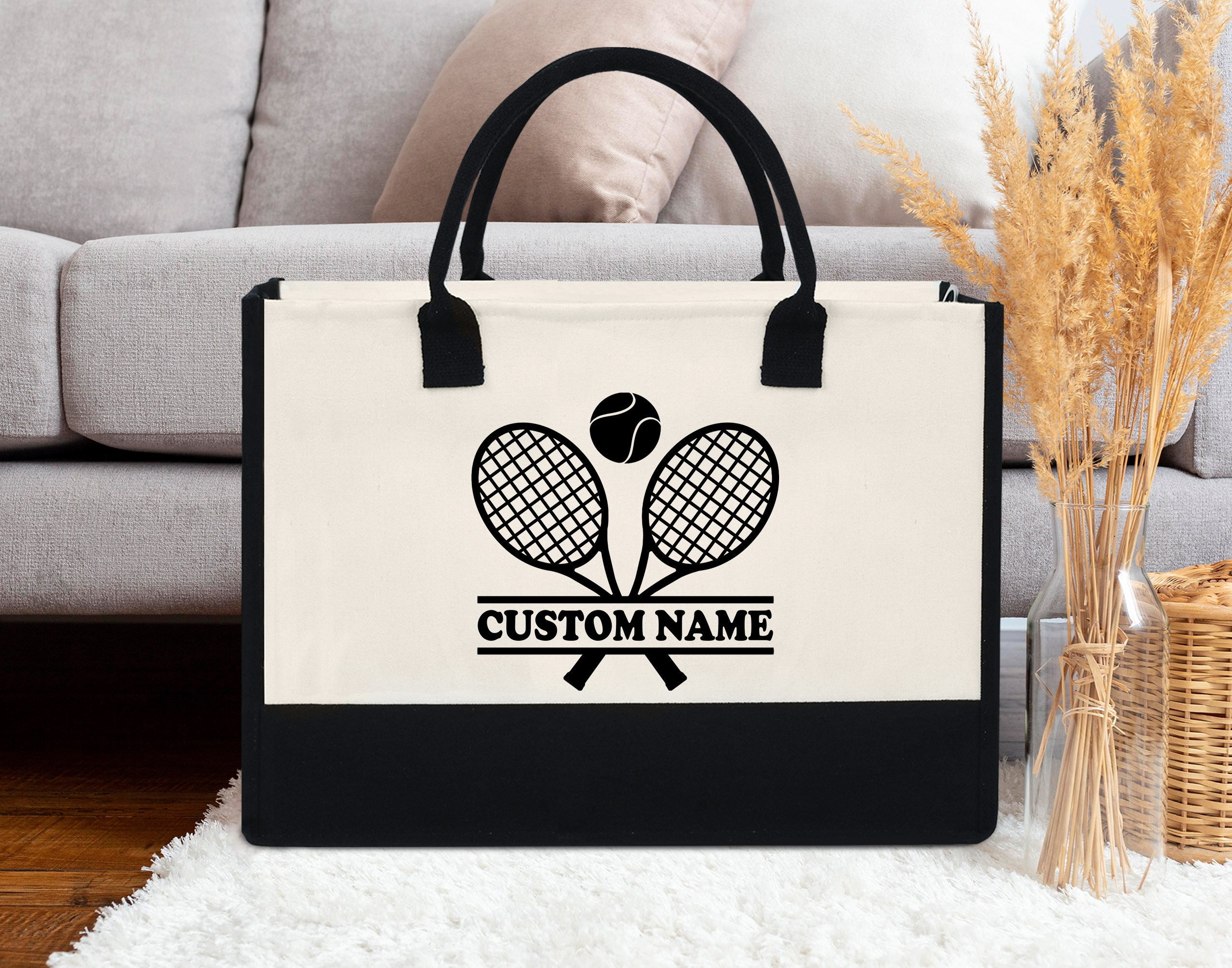 Personalized Tennis Tote Bag Custom Tennis Tote Bag Tennis Sport Gift for Her Personalized Tennis Bag Tennis Love Bag Tennis Coach Gift