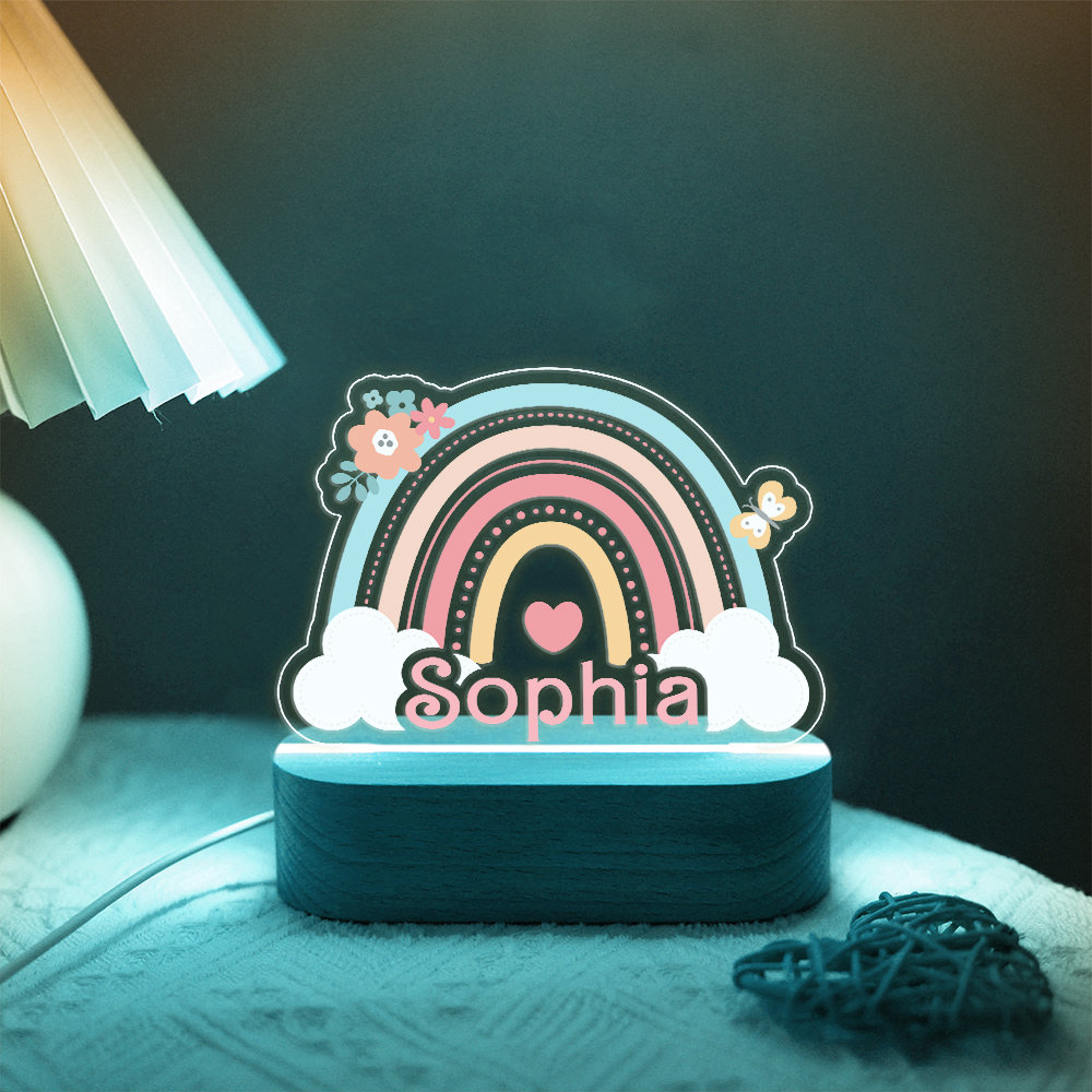 Baby Night Light, Cute Rainbow Night Light, Personalized Night Light, Custom Night Light, Baby Girl Gift, Rainbow Night Light, Gift For Kids