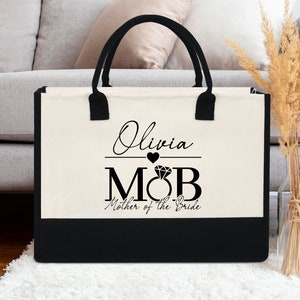 Mother Of The Bride Tote Bag, MOB Bag, Mother of the Bride Gift, Bridal Shower Gift, Gift for Mother Bride, Wedding Gift, Engagement Gift