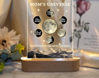 Personalized Moon Phase by Date Gift, Personalized Mom Moon Phase Lamp, Custom Night light Moon Phase, Mother’s Day Gift, Father's Day Gift