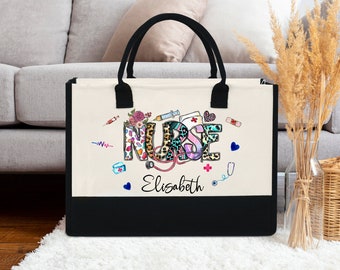 Custom Nurse Tote Bag, Personalized Nurse Tote Bag, Gift For Nurse, Nurse Tote Bag, Nurse Gift, Custom Nursing Bag, Nursing School Tote Bag