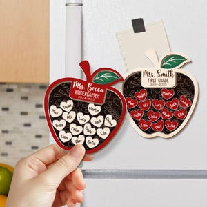 Personalized Teacher Apple Magnet, Thank You Teacher Gifts, End Of Year Gifts, Teacher Apple Sign, Teacher Appreciation Gift From Student