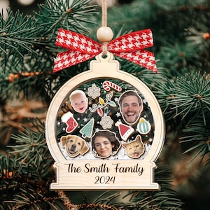 Family Shaker Ornament, Personalized Face Family Shake Ornament, 4D Family Shake Ornament, Family Ornament, Gift for Family, Christmas Gift