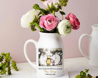 Thank you Gift for Teacher, Never Forget the Difference You Make, Personalized Teacher Flower Vase, Teacher Appreciation Gift, Teacher Gifts