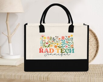 パーソナライズされた RAD Tech トートバッグ、カスタム RAD Tech トートバッグ、RAD Tech ギフト、看護師への感謝のギフト、放射線技師バッグ、放射線科バッグ