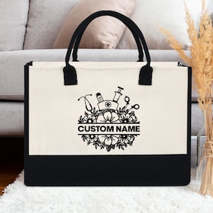 Nurse Tote Bag Inspired, Personalized Stethoscope Heart Name, Personalized Nurse Graduation Gift, Nurse Gift, Custom Tote Bag For Graduation