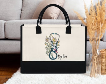 Custom Nurse Tote Bag, Personalized Nurse Tote Bag, Gift For Nurse, Nurse Tote Bag, Nurse Gift, Custom Nursing Bag, Nursing School Tote Bag