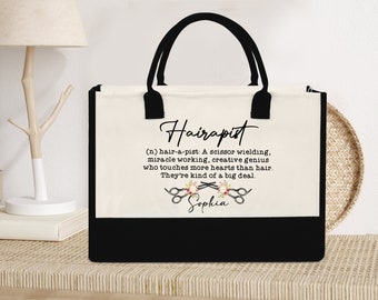 Personalized Hair Stylist Custom Tote Bag, Hairstylist Gift Hairdresser Bag, Custom Hairdresser Gift Hair Dresser Gift Beautician Canvas Bag