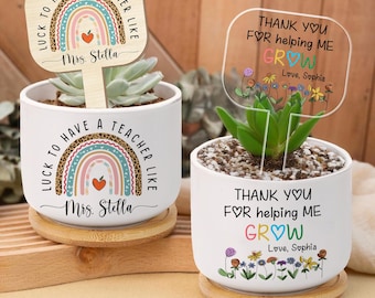 Custom Teacher Appreciation Gift, Thank You Teacher Plant Pot, Flower Pot for Teacher, End Of Year Gift, Thank You Gifts,Leaving School Gift