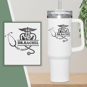 Personalized Vet Tech 40oz Tumbler, Gift for Veterinary Technician, Vet Graduation,Personalized Veterinary Technician Appreciation Week Gift