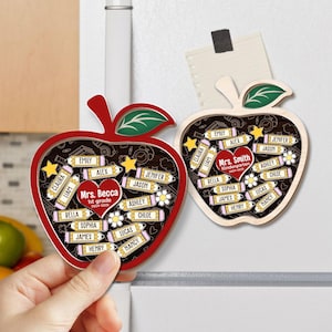 Gepersonaliseerde leraar appelmagneet, aangepaste leraar schudmagneet, leraar cadeau van student, magneet leraar locker, waardering leraar cadeau