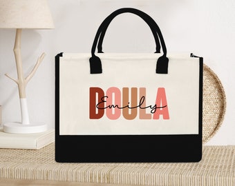 Personalized Doula Tote Bag, Custom Doula Bag, Doula Gift, Nurse Appreciation Gift, Midwife Tote Bag, Labor and Delivery Nurse Canvas Bag