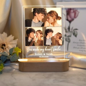 Personalized Photo Night Light Plaque,Couple Photo Lamp,Custom Acrylic Frame, Bedroom Decor, Custom Led Night Light,Gift for Her Him Friends