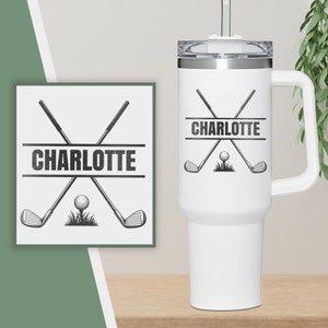 Personalized Golf Lover Tumbler, Engraved Golf Tumbler, 40 Ounces, Golfers Gifts, Personalized Golf Ball Insulated Cup, Golf Ball Dimple Cup