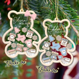 Baby&#39;s First Christmas Ornament 2024, Personalized Baby 1st Christmas Ornament, Custom New Baby Gift, 4D Shake Babies Ornament,Baby Keepsake