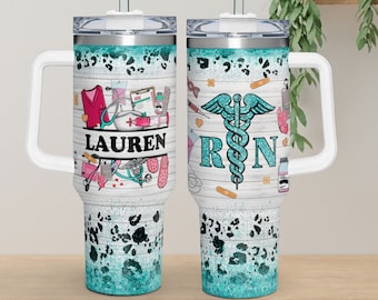 Personalized Nurse 40oz Tumbler, Custom Nurse Gift Tumbler 40oz, Gift for Nurse, Appreciation Gift For Nursing Student,RN Gift, RN Grad Gift