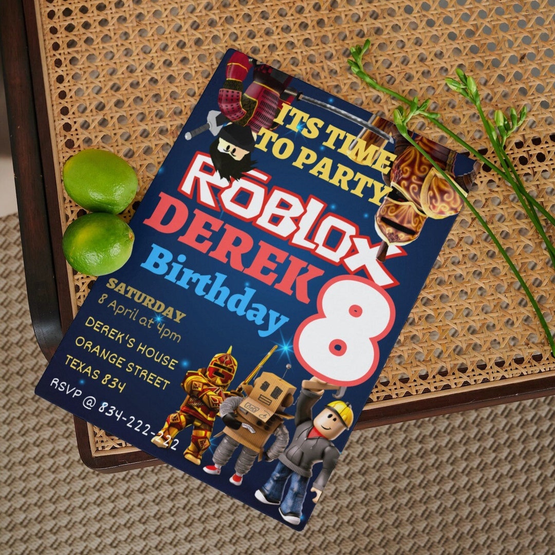 Printable Roblox Birthday Invitations Editable Template for - Etsy