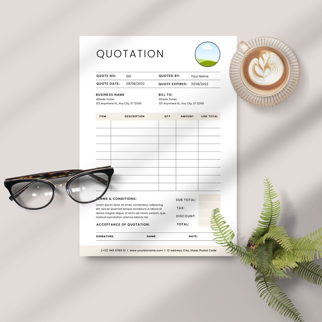 Business Quotation Template for Small Business, Modern Price Quote Business Quotation Template for Small Business, Modern Price Quote
