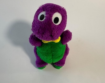 Vintage 90s 1990s Purple 1992 Dakin Barney the Dinosaur Plush