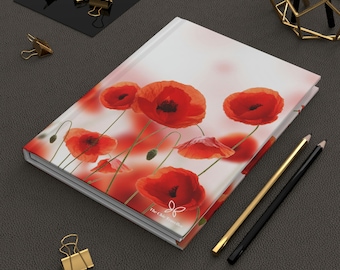 Hardcover Journal - Red Poppies
