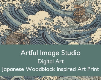 High Quality Japanese Woodblock Style Digital Art Print and Pattern - PNG - SVG - JPG - Kuniyoshi No.10