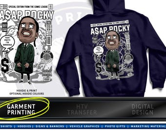 ASAP Rocky Hoodie | Rap & Street Style Merch | Fans of ASAP Hip-Hop Fashion | Double-Sided Print | Unisex Fit | Custom Colours Available