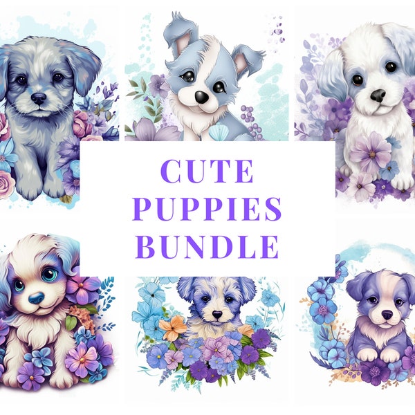 Cute Puppies, PNG free for commercial use, bundle 15 images * Süsse Hunde Babies Clipart PNG frei für kommerzielle Nutzung Bundle 15 Bilder