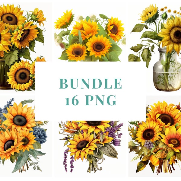 Sunflowers cliparts for commercial use PNG * Sonnenblumen Bilder Bundle Cliparts transparente PNG kommerzielle Nutzung