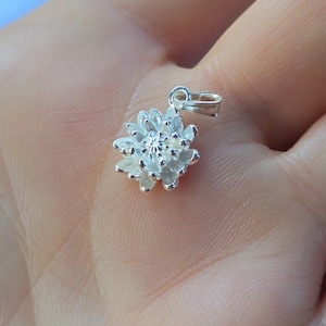 Sterling Silver Chrysanthemum Charm: November Birth Flower Jewelry