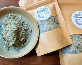 Dreamweaver Botanical Bath Soak | Herbal Bath Salts with Mugwort, Yarrow + Lavender | Relaxing Botanical Bath | Organic Herbal Bath