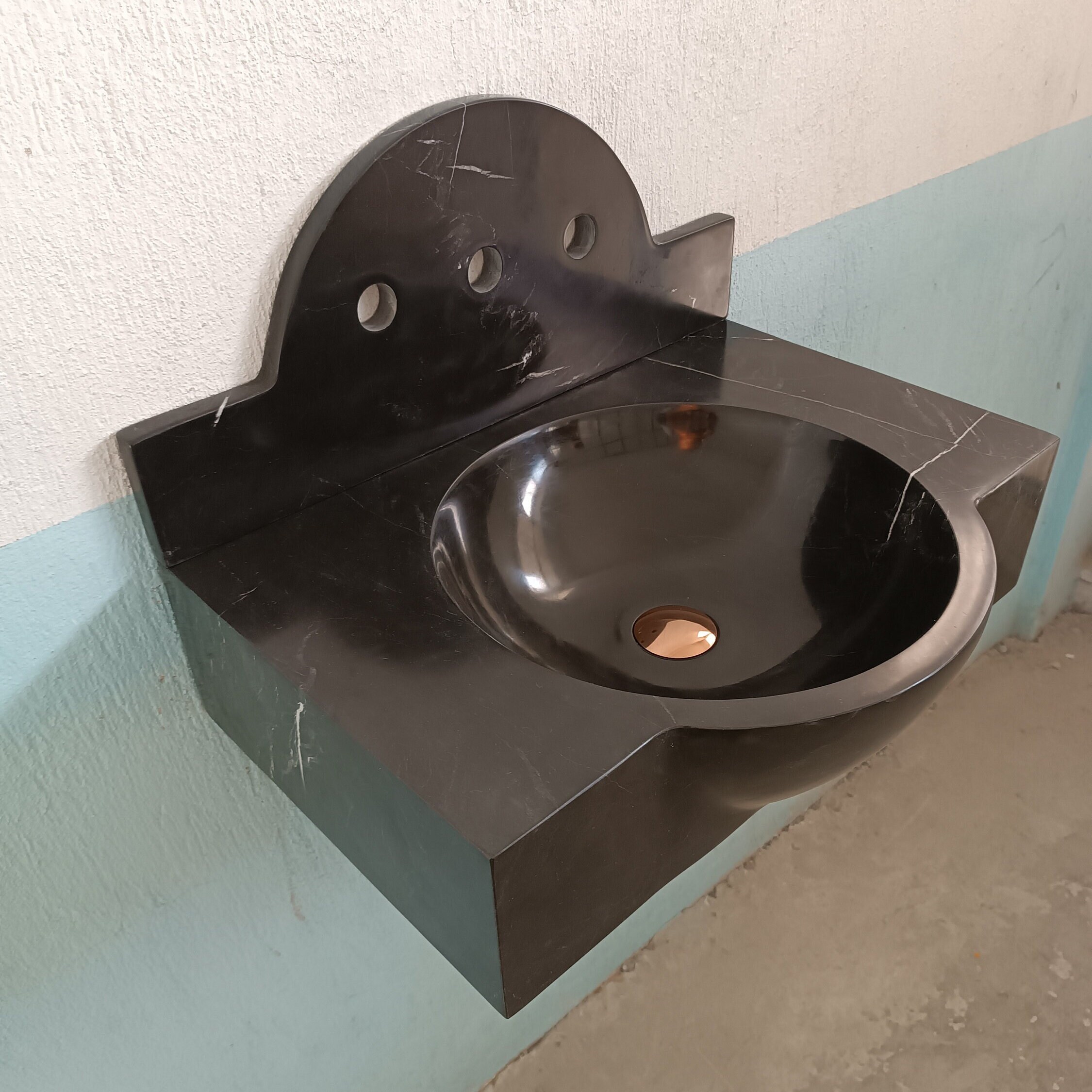 Ready to Ship, Black Marble Sink, Bathroom Sink Backsplash, Custom ...