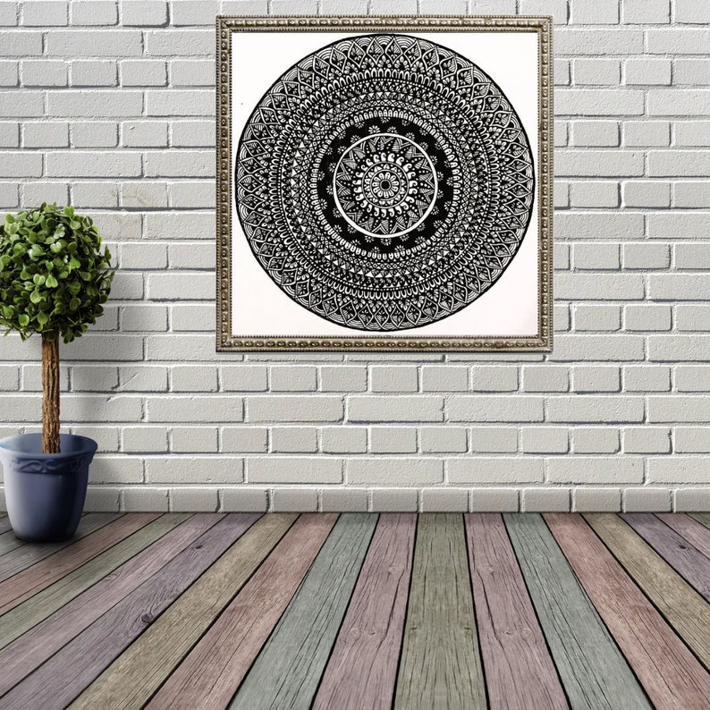 Mandala Art Printable Mandala Art Black&white Mandala Wall Decor Wall