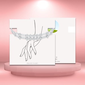 Modelo de cartão de exibição de pulseira editável, modelo de cartão de pulseira imprimível, cartões de exibição de joias minimalistas, etiquetas de pacote de pulseira DIY
