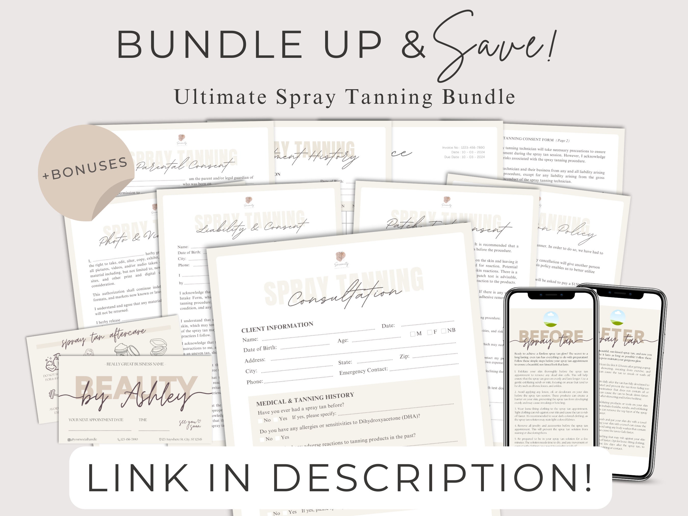 Editable Spray Tan Consent Form Printable, Spray Tan Artist Liability ...