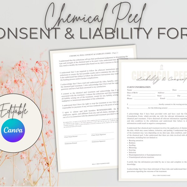Peel Consent Form Printable - Etsy