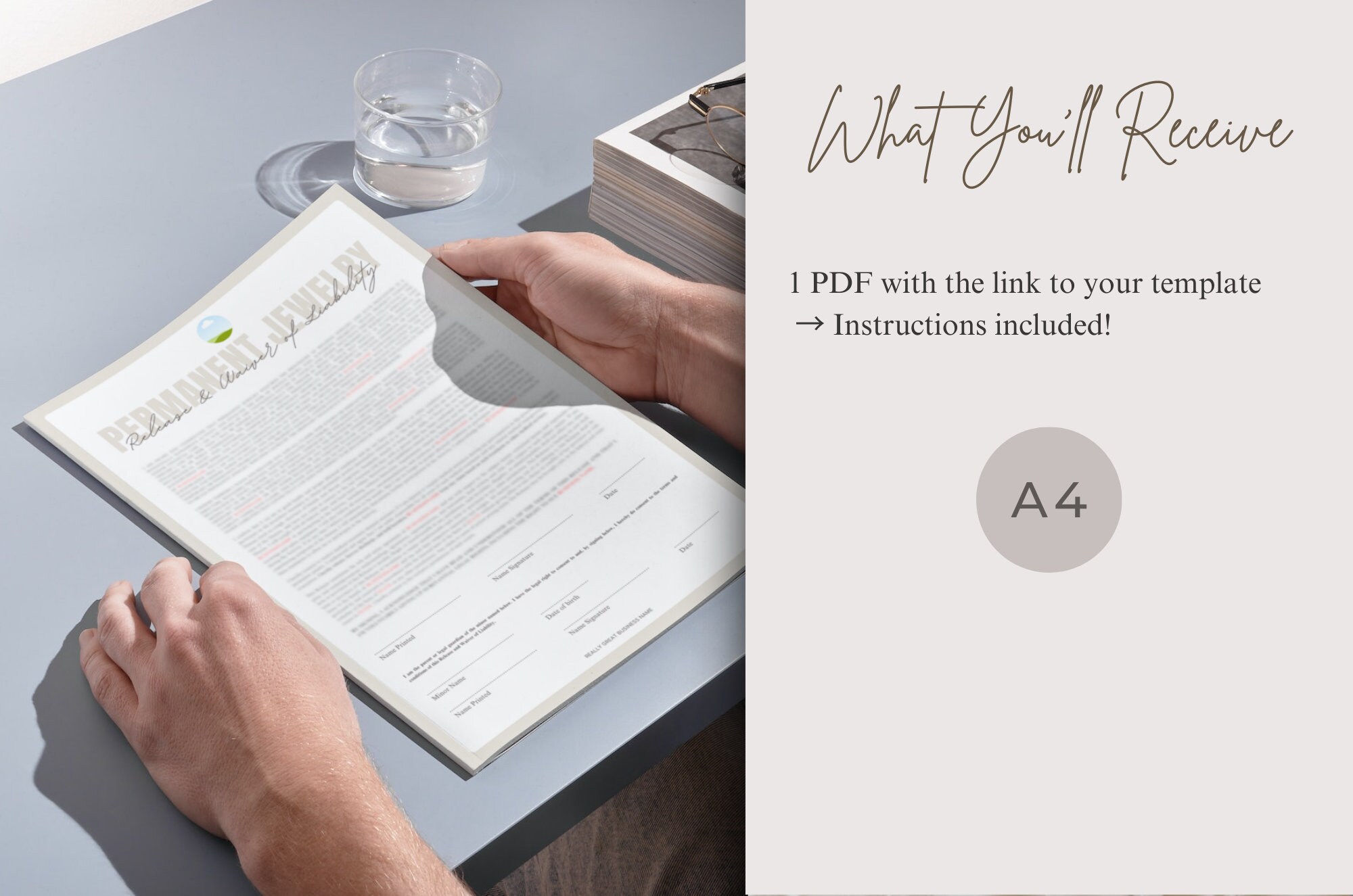 Permanent Jewelry Waiver Form Template Jewelry Consent Etsy