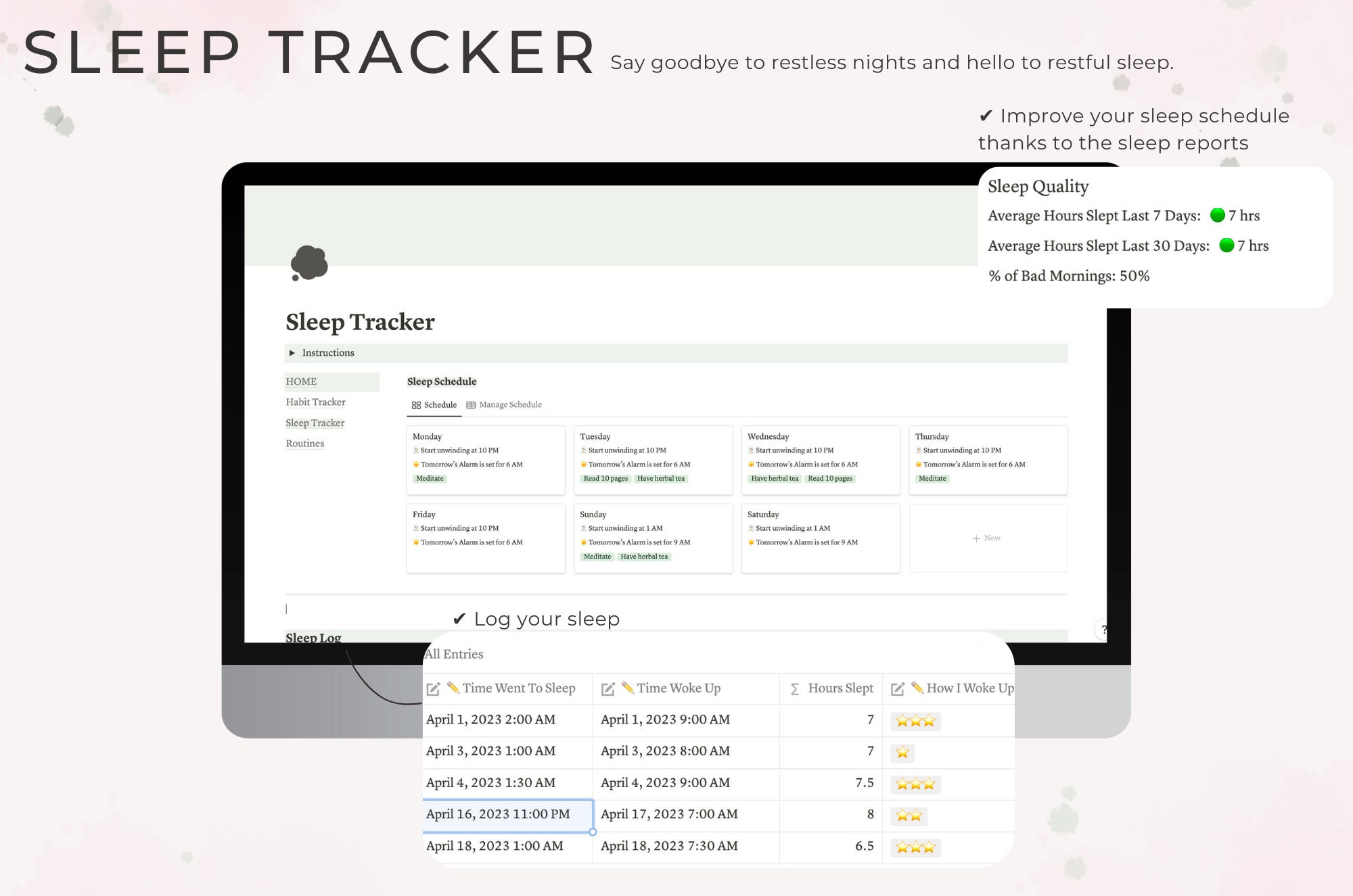 Green Daily Journal Template for Notion, Notion Mental Health Planner ...