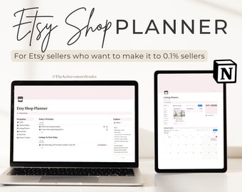 Pink Etsy Seller Notion Planner Template, Notion Template for Etsy Sellers, Etsy Shop Planner, Etsy Store Template Notion, Notion for Etsy