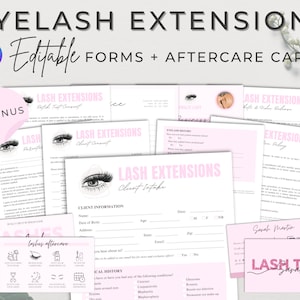 Eyelash Extensions Forms Template, Lash Tech Consent Form, Editable Lash Consent Templates, Lash Tech Consultation Form, Eyelash Extensions
