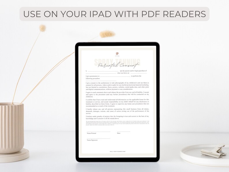 Editable Spray Tan Consent Form Printable, Spray Tan Artist Liability ...