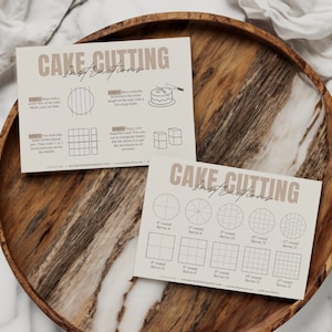 Cake Cutting Guide, Editable Cake Care Card, Cake Serving Guide for Bakery Business, Tiered Cake Instructions Printable, Canva Template