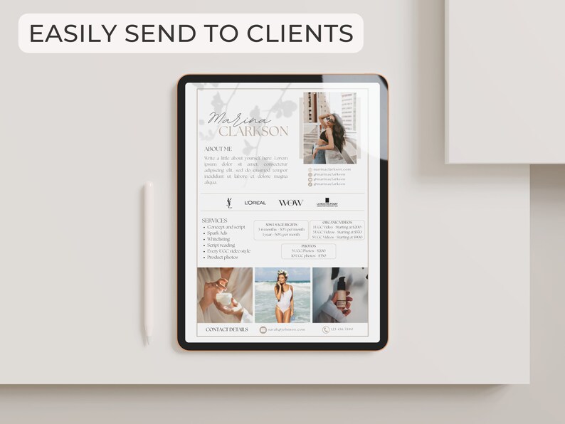 UGC Rate Card Editable UGC Rate Sheet Canva Template Etsy
