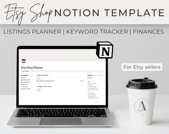Neutral Etsy Seller Notion Template, Notion Template for Etsy Sellers, Etsy Shop Planner, Etsy Store Template Notion, Notion for Etsy