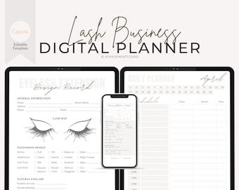 Digital Lash Tech Planner, Digital Client Record Book Lashes, Lash Tech Consultation, Editable Lash Consent Template, GoodNotes, Notability