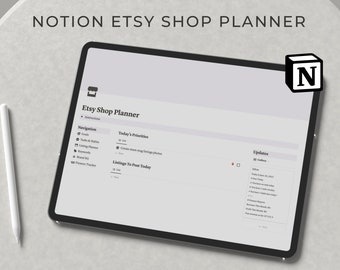 Purple Etsy Seller Notion Planner Template, Notion Template for Etsy Sellers, Etsy Shop Planner, Etsy Store Template Notion, Notion for Etsy