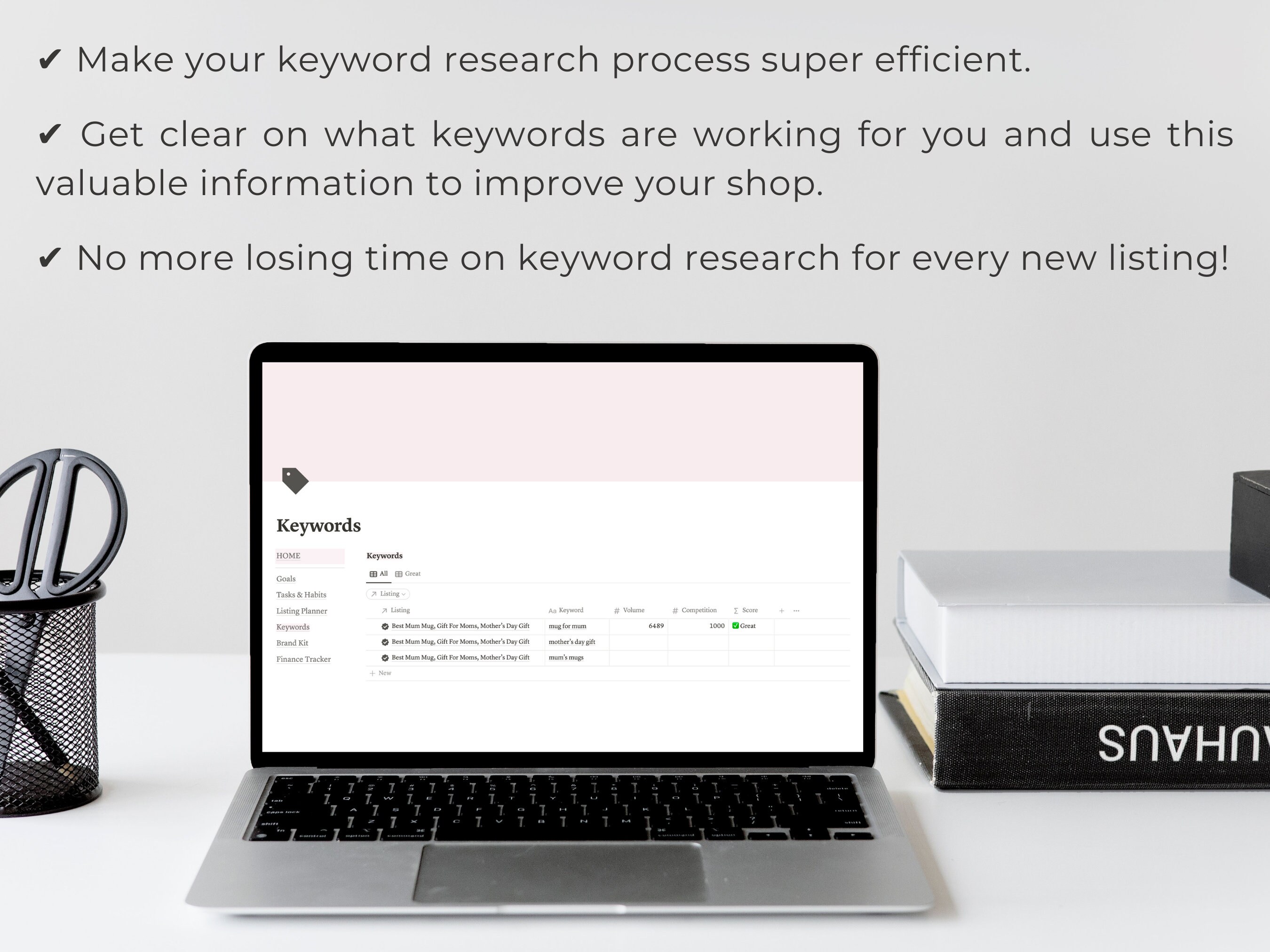 Pink Etsy Seller Notion Planner Template Notion Template for Etsy