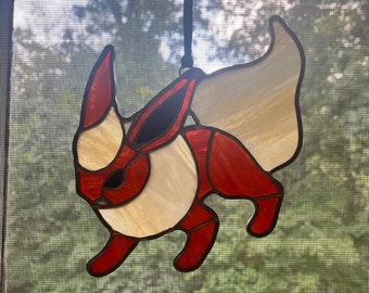 Stained Glass Flareon Inspired Suncatcher