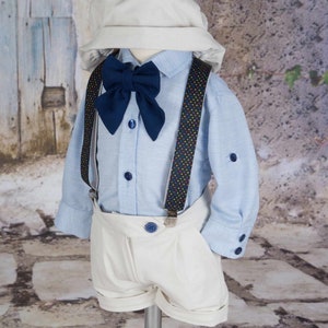 Christening Boy Suit, Baptism Boy Suit, Formal Boy Suit, Blessing outfit, Wedding Boy Outfit, Ceremony Boy Suit, Summer Ring Bearer Outfit